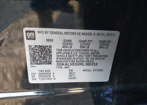 2024 GMC Terrain Awd Slt из США, поврежденный, VIN 3GKALVEG0RL360310